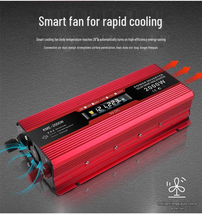Little Genius 2000W Car Inverter 12V to 110V/220V with LCD Display