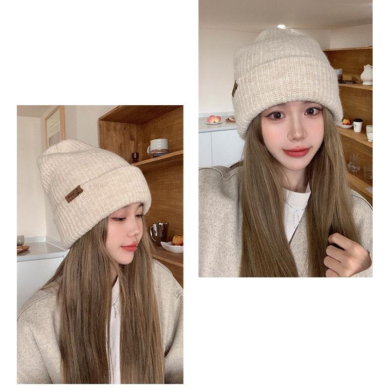 Japanese wool hat women's autumn and winter big head circumference 2025 new ear protection knitted hat warm pile cold hat shows small face