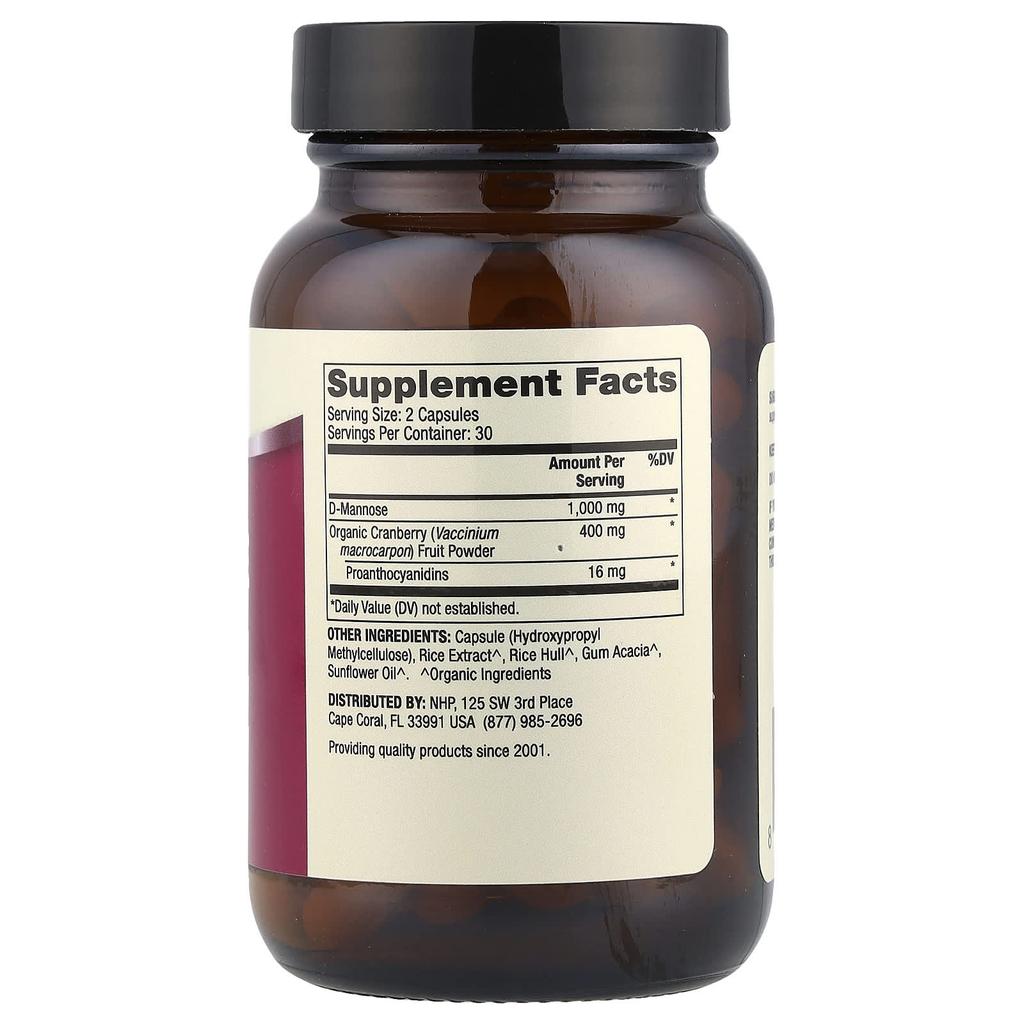 Dr. Mercola D-Mannose und Cranberry-Extrakt, 60 Kapseln