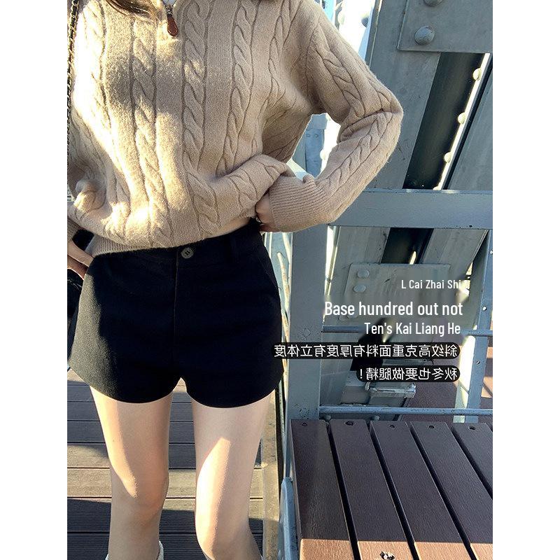 

Ashy Snow Women s Versatile Black Suit Shorts - Wearable, Casual, and Well-Fitting M