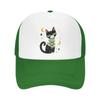 Playful Midnight Cat Star Illustrati Mesh Baseball Cap Casual Hat Outdoor  For Womens Unisex FeUnisex