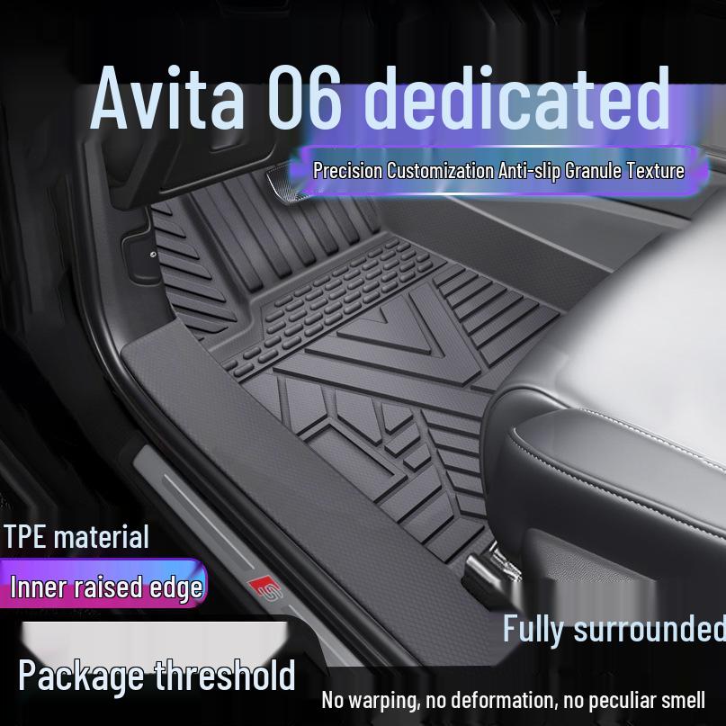 Avatr 06 TPE Full Coverage Waterproof & Dirt-Resistant Car Floor Mats with Door Sill Protection Single Layer Upgrade