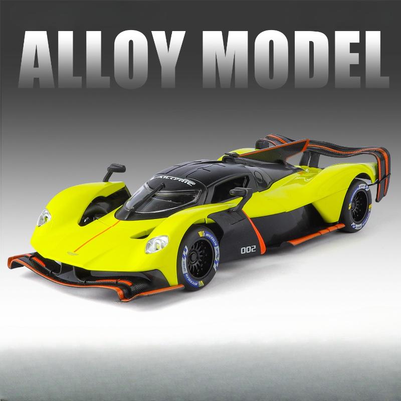 1/24 Scale Diecast Model of Aston Martin Valkyrie Alloy Sports Car Toy with Sound and Light Children Boy Birthday Gift Home Decor
