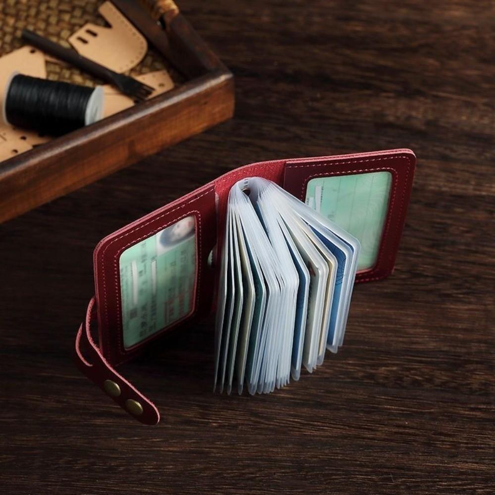 Fashion High-capacity Card Case PU Leather Unisex Business Card Holder 30 Bits Card Bag Men