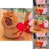No Ip Plush Heartshaped Capybara Keychain With Magnetic Closure For Gifts