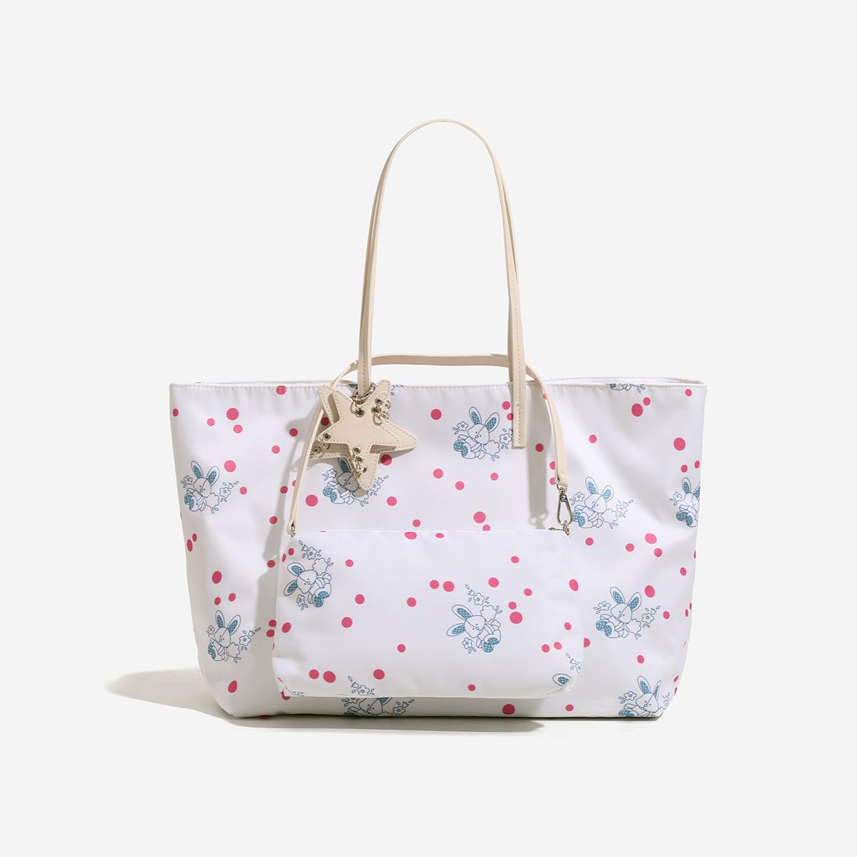 

New Niche Ultra Light Tote Bag with Large Capacity Printed Classroom Commuting Women s Bag, Single Shoulder Hand-held Travel Bag