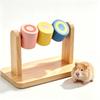 New Hamster DJing Playing Fitness Concentrated Wooden Toys Cute Cage Accessories Guinea Pigs and Teeth Chewing Chinchilla Toys