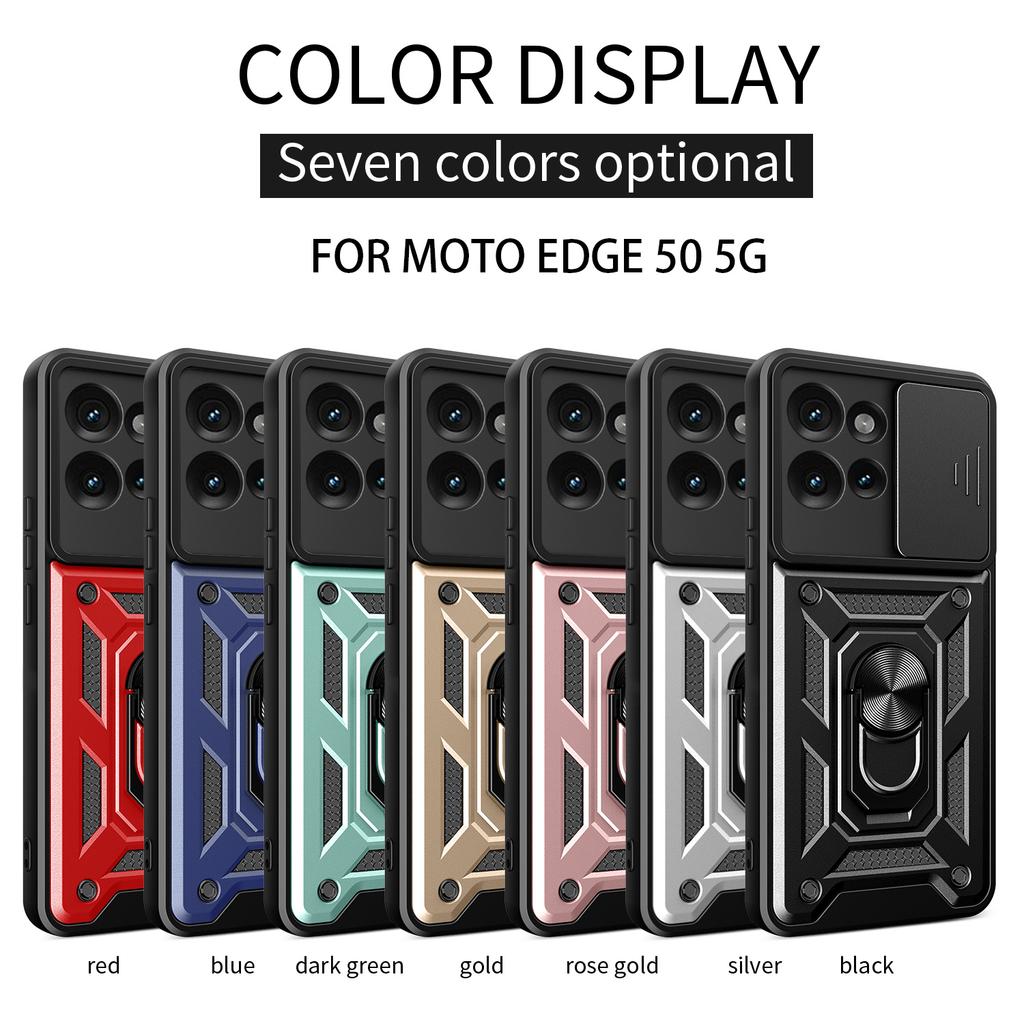 Armor Shockproof Magnetic Holder Ring Back Cover For Motorola Moto EDGE 50 Case Camera Lens Protective For Moto Edge 50 Cases