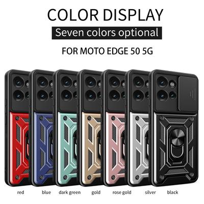 Armor Shockproof Magnetic Holder Ring Back Cover  For Motorola Moto EDGE 50 Case Camera Lens Protective For Moto Edge 50 Cases