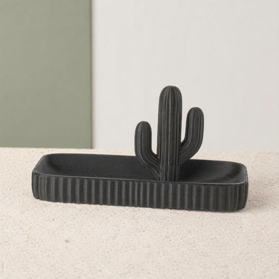 Artistic Jewelry Display 3D Printed Cactus Tray, Ring Dish, Entryway Table Trays, Decorative Trinket Holder Organizer Tray for Rings Necklaces