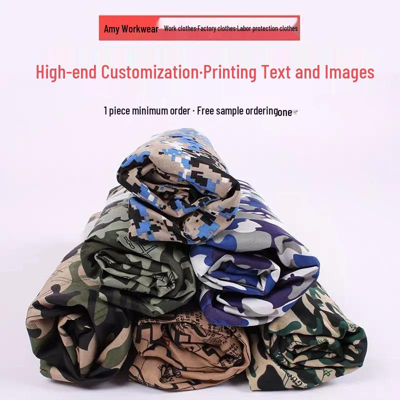 Men's & Women's Camouflage Work Coveralls - Breathable, Dustproof Long Sleeve Overalls and Apron, Blue