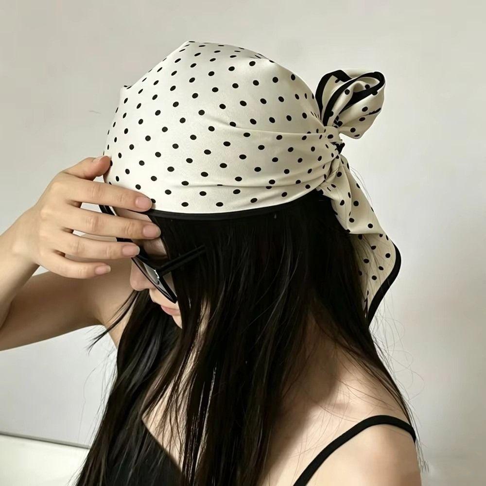 Polyester Polka Dot Head Scarf Elegent Jeans Waist Belt Fashionable Bandana Office Style