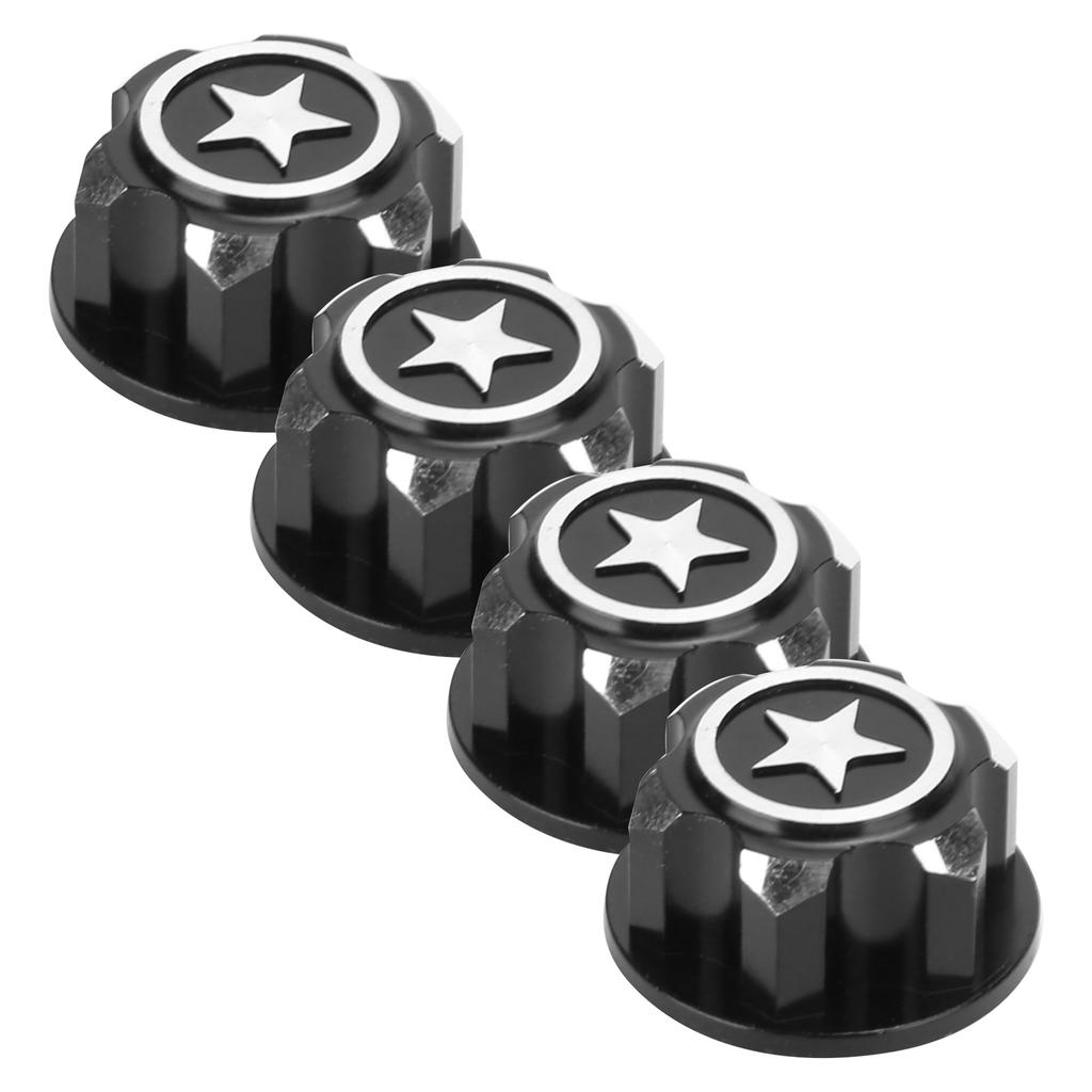 4pcs Aluminum Alloy Wheel Hub   Cover Accessory Fit for   X Maxx 1Celsius10 RC Car(Black )