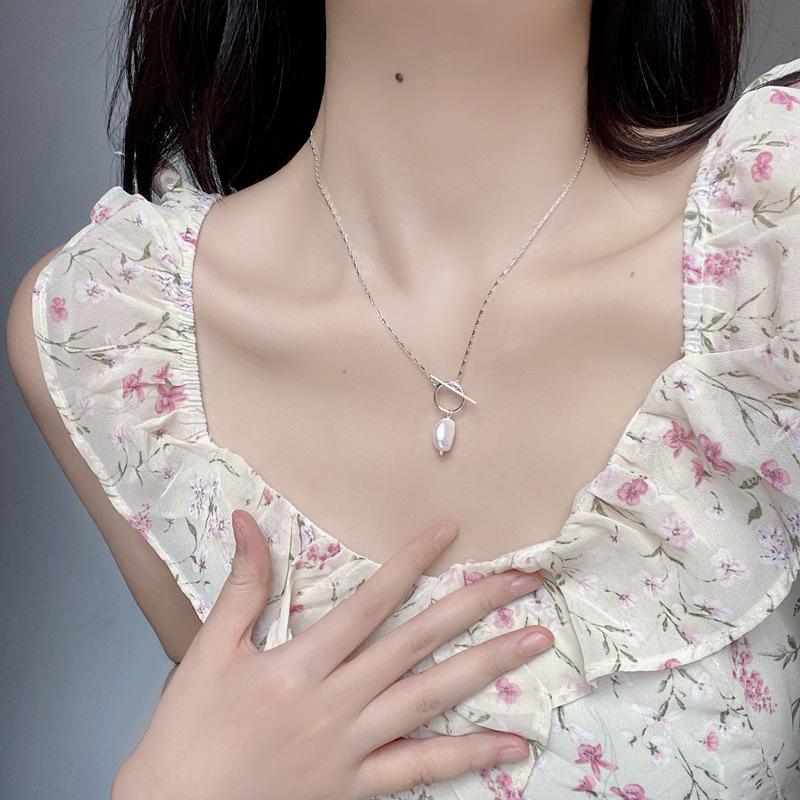 

Барокко, прохладный ветер, натуральный глянцевый пресноводный жемчуг, стерлинговое серебро S925, ожерелье с пряжкой, женские высококачественные аксессуары