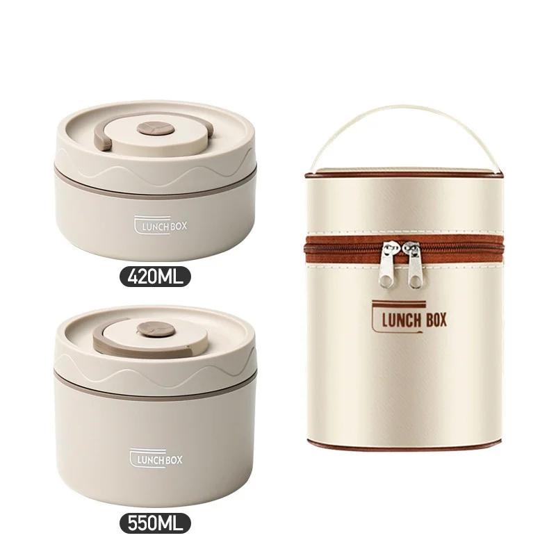 Portable Stainless Steel Bento Box Set Leakproof Insulated Food Container with Thermal Lunch Bag for Office School