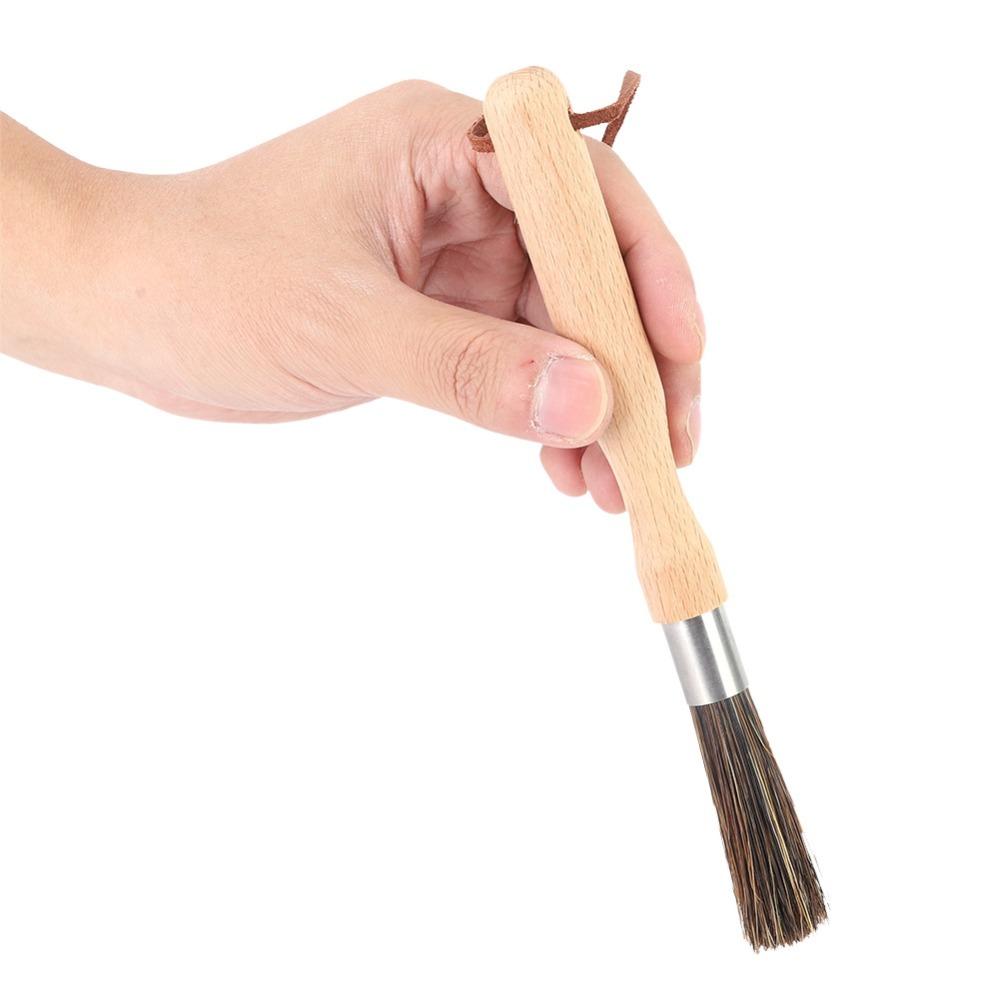 Wood Handle Coffee Machine Brush Stainless Steel Coffee Brush Accessories  Coffee Grinder Cleaning