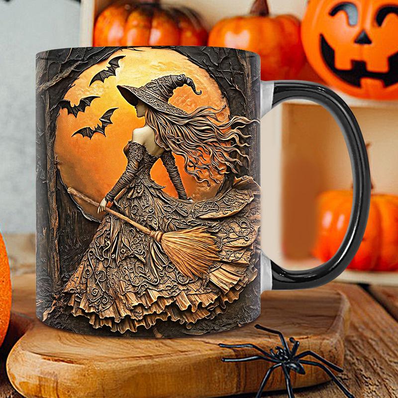 Caneca de Café Bruxa de Halloween 350ml Café Chá leite Canecas Casa Café da Manhã Copo de Leite Chá da Tarde Xícara de Chá Presentes de Halloween