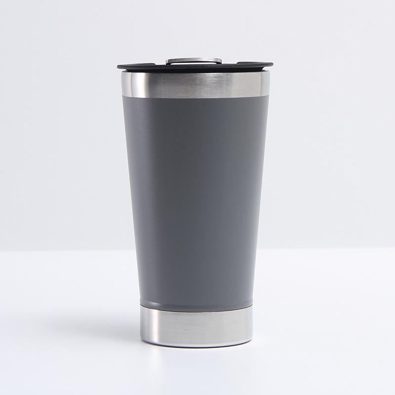 Premium 20oz Double Wall Vacuum Insulated Beer Cup - 304 Stainless Steel 20oz серый