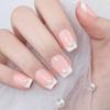 240 Pcs Short False Nails French Tip False Nails Almond Full Cover Stick On Nails Wearable Press On Nails for Women Girl