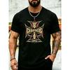 European Size West Coast Choppers Men'S Graphic T-Shirt - Official Austin, Red And Golden Logo, Casual Short Sleeve Crew Neck