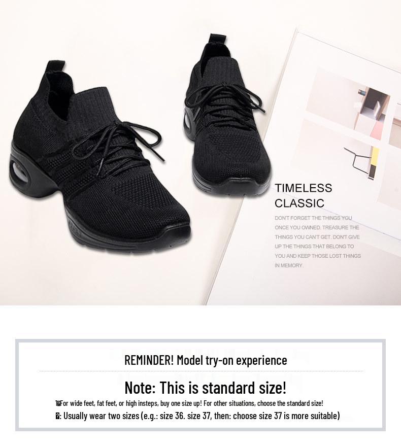 Spring Women's Versatile Flyknit Cloth Shoes, Breathable Non-Slip Soft Sole Dance & Casual Shoes