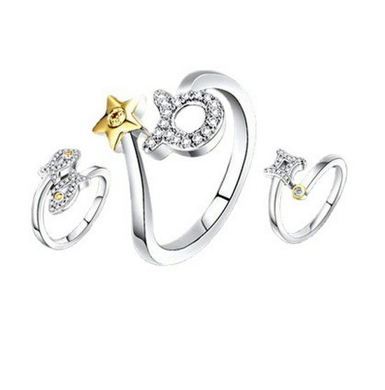 Koreanische Mode Silber Sternbildring - Weißgoldplattiertes offenes Band