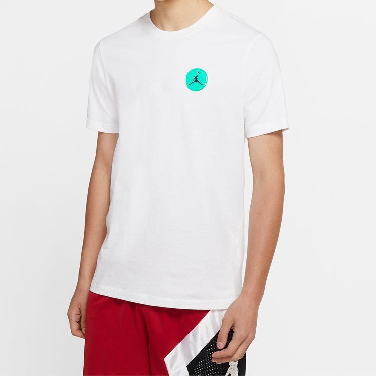 Jordan T Shirts Men's White Crew Neck Moderate Straight Fit CW0800-100