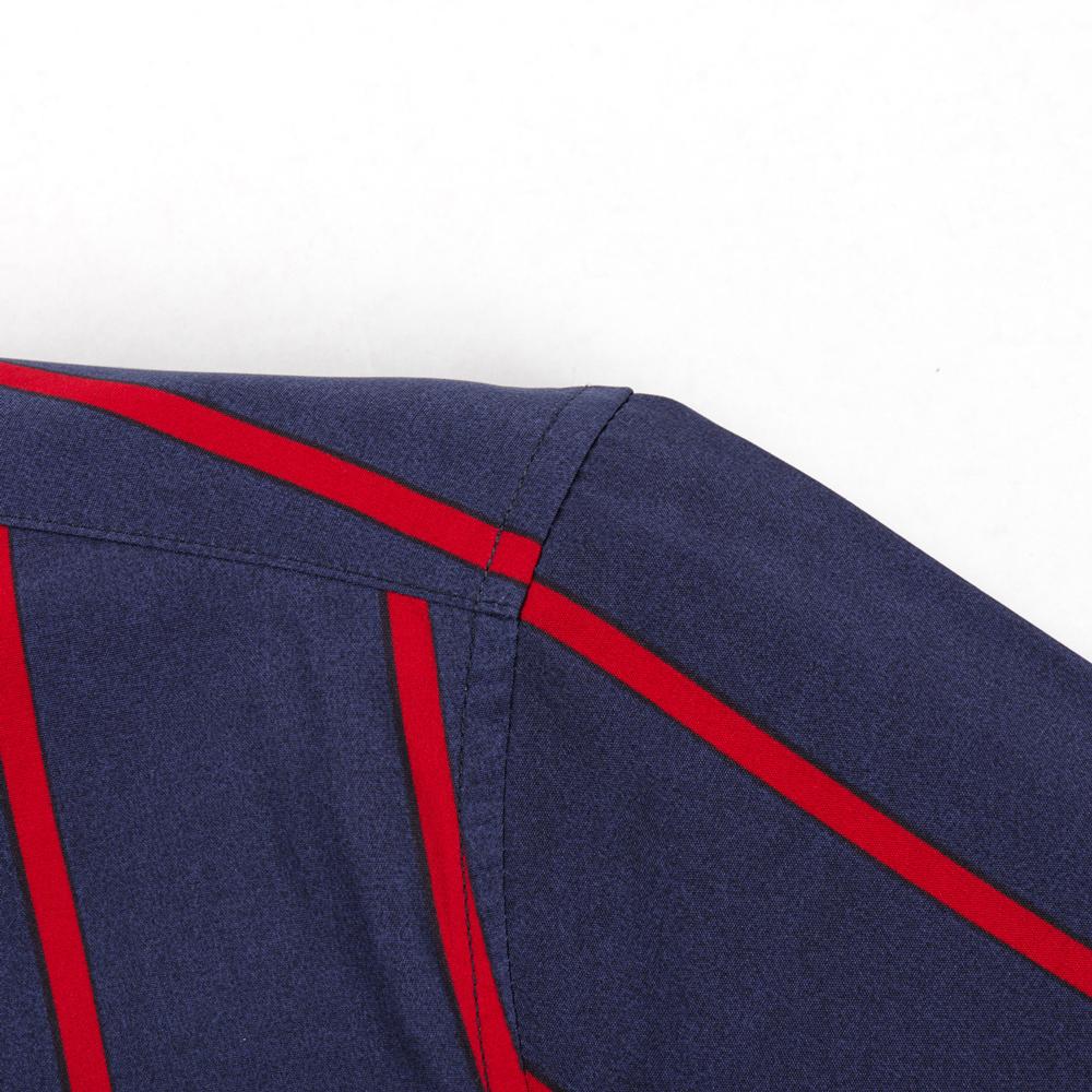 Men's Spring Summer Color Block Striped Dress Shirt Without Pocket Wrinkle-Resistant Button-down Long Sleeve Lightweight Shirts