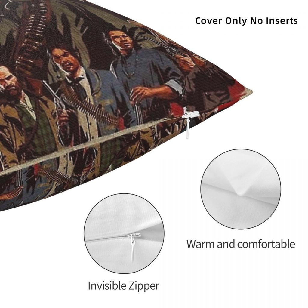Federa per Cuscino Red Dead Redemption Outlaws For Life Poliestere Lino Velluto Decorazione Copricuscino da Lancio Copricuscino per Seduta Divano 18"