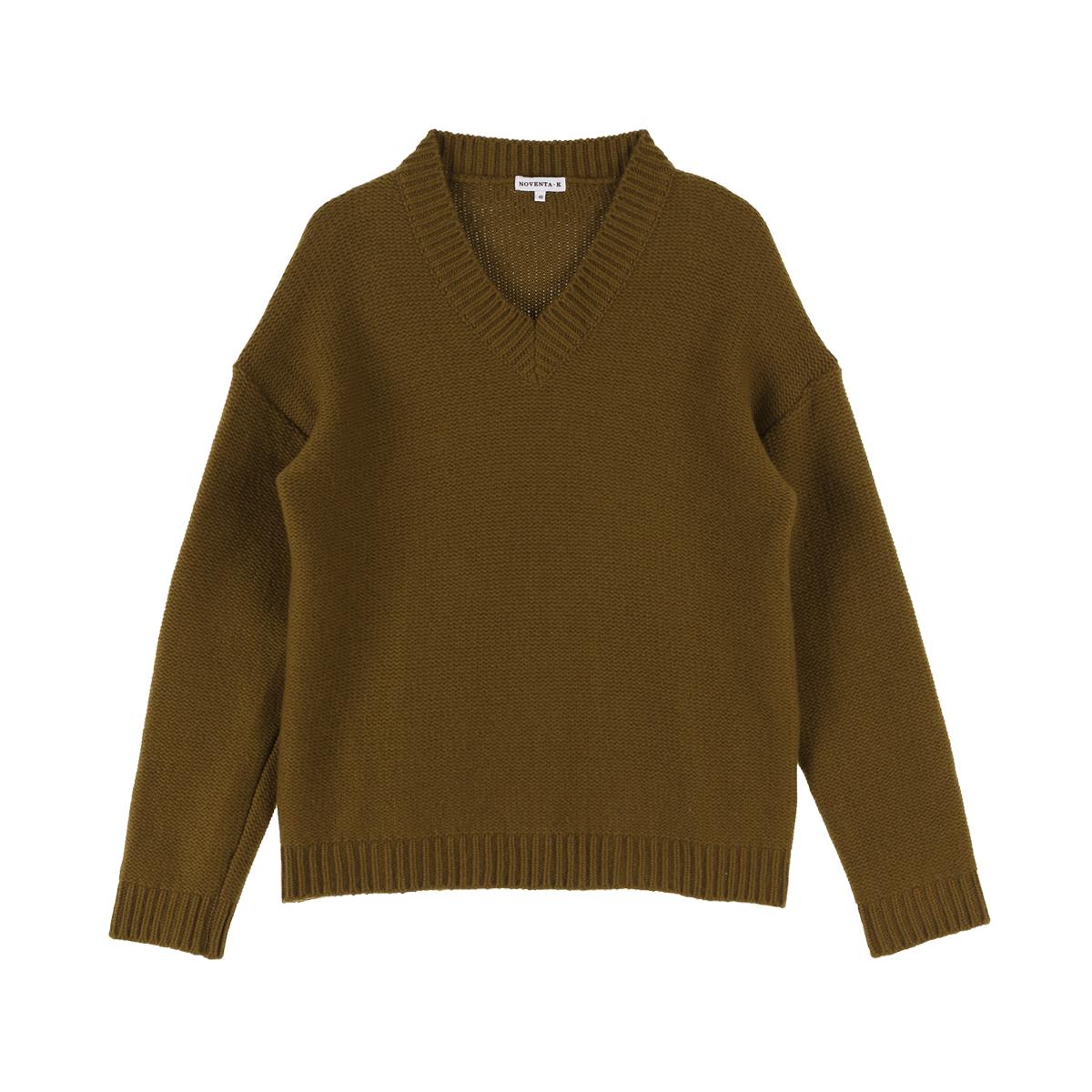 Nobenta K V-Neck Reverse Knit Caramel