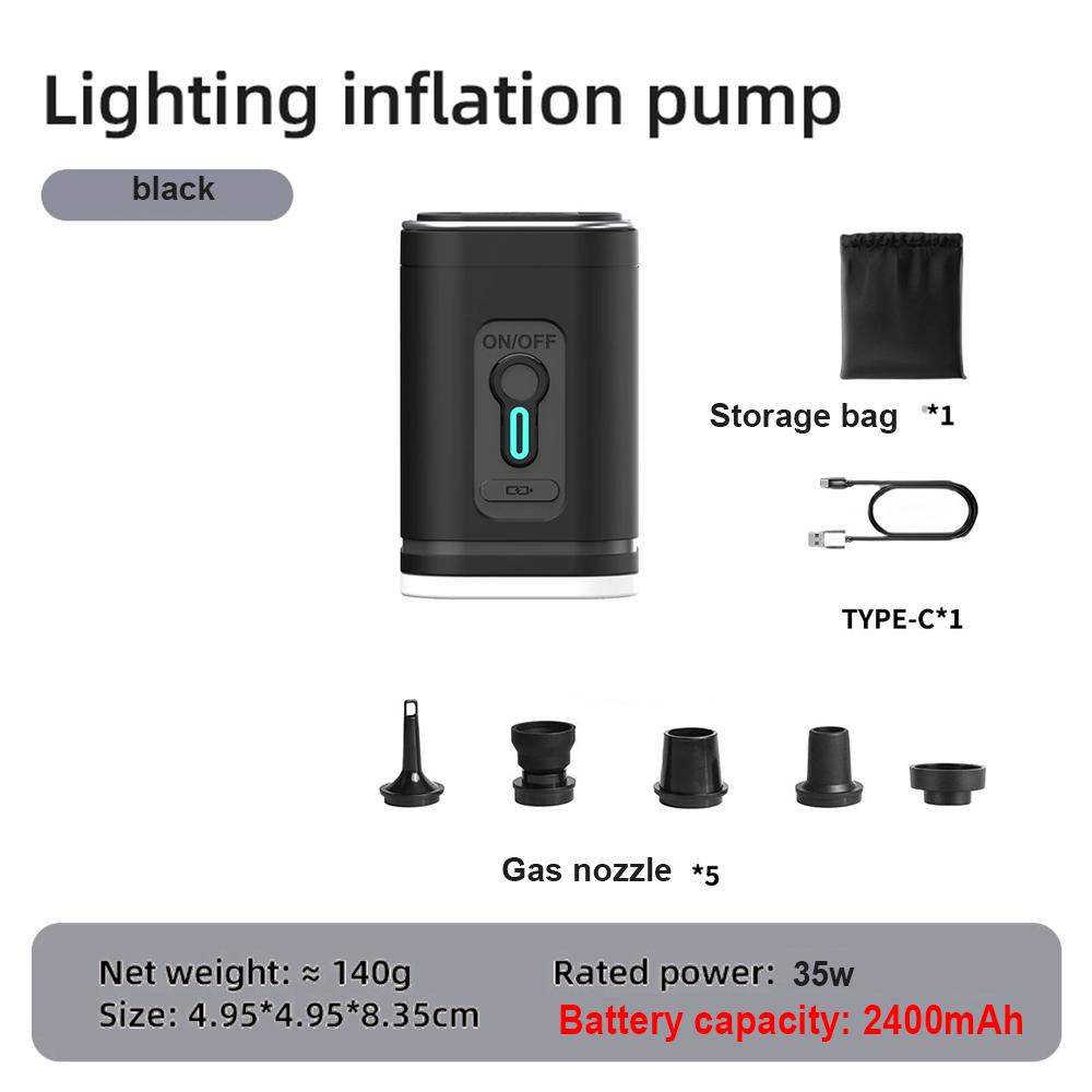 Electric Air Pump Portable Compressor Inflation/Deflation Pump Suitable for Inflatable Cushions Swimming Rings With Lighting