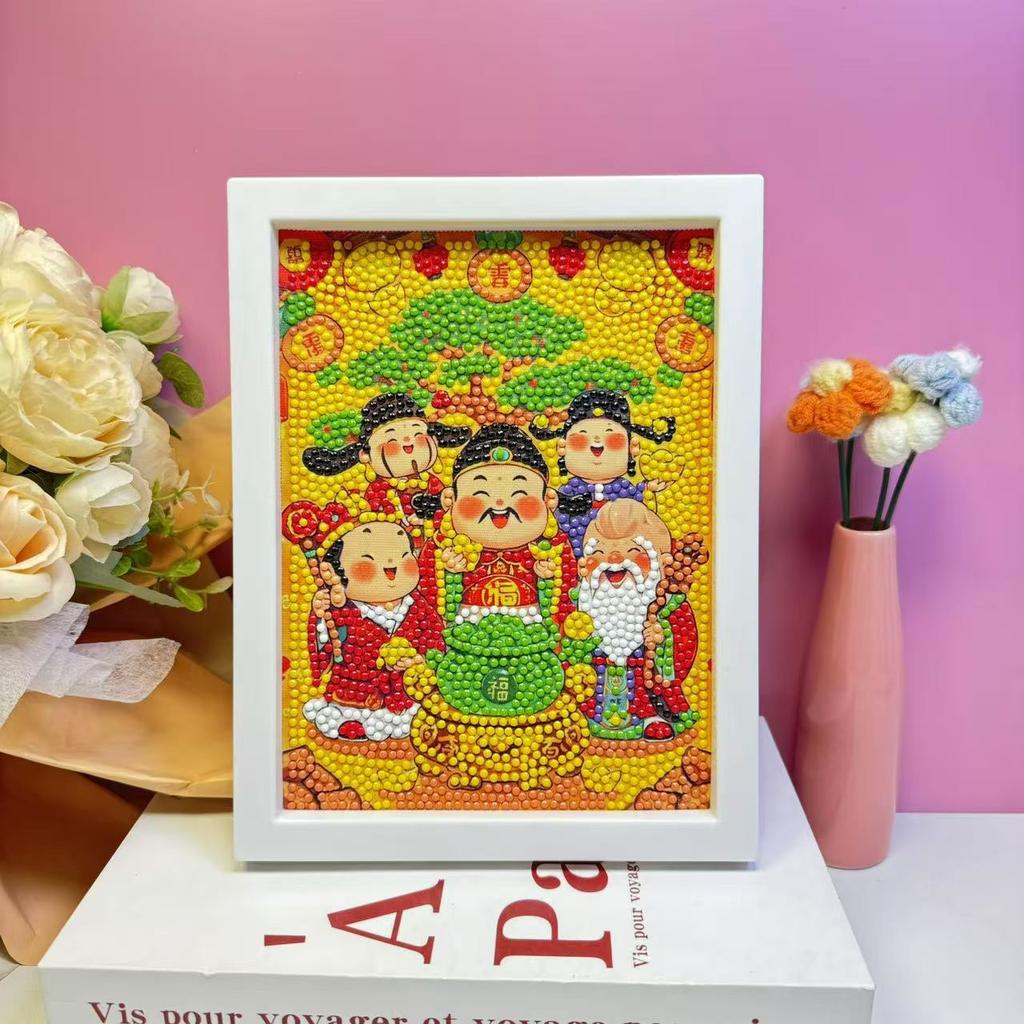 Children'S Diamond Painting Framed Handmade Diy Material Bag Sanrio Diamond Paste Painting Concentration Toy