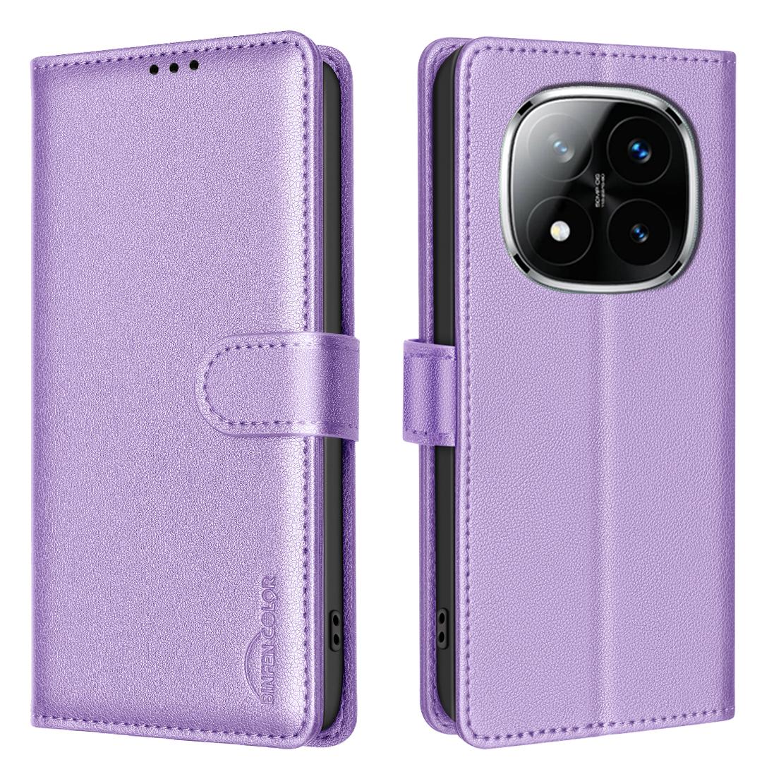 

BINFEN COLOR BF32 For Xiaomi Redmi Note 14 Pro+ 5G/Note 14 Pro 5G/Poco X7 5G Leather Case Wallet RFID Blocking Phone Cover E