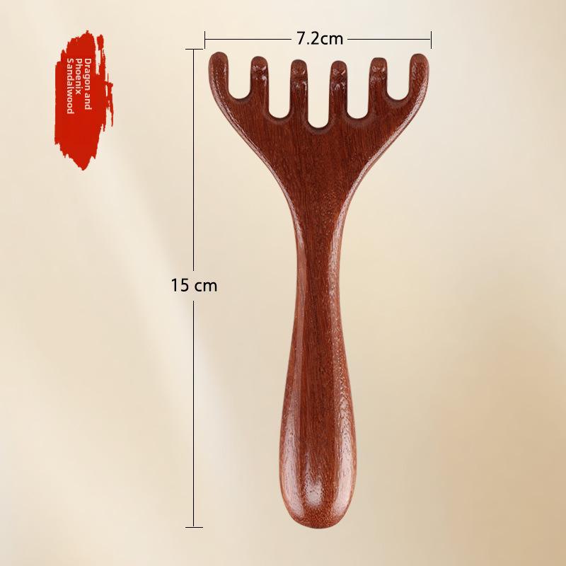 Sandelholz Geweih Massagegerät: Fünf-Klauen Kopfhaut-Therapiekamm