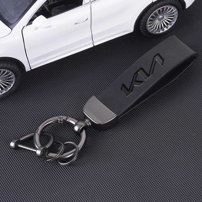 URDV7 Car Styling Vintage Leather Keychain Zinc Alloy Key Ring For Kia KN Rio Ceed Sportage Cerato Soul Sorento K2 K5 Picanto Optima