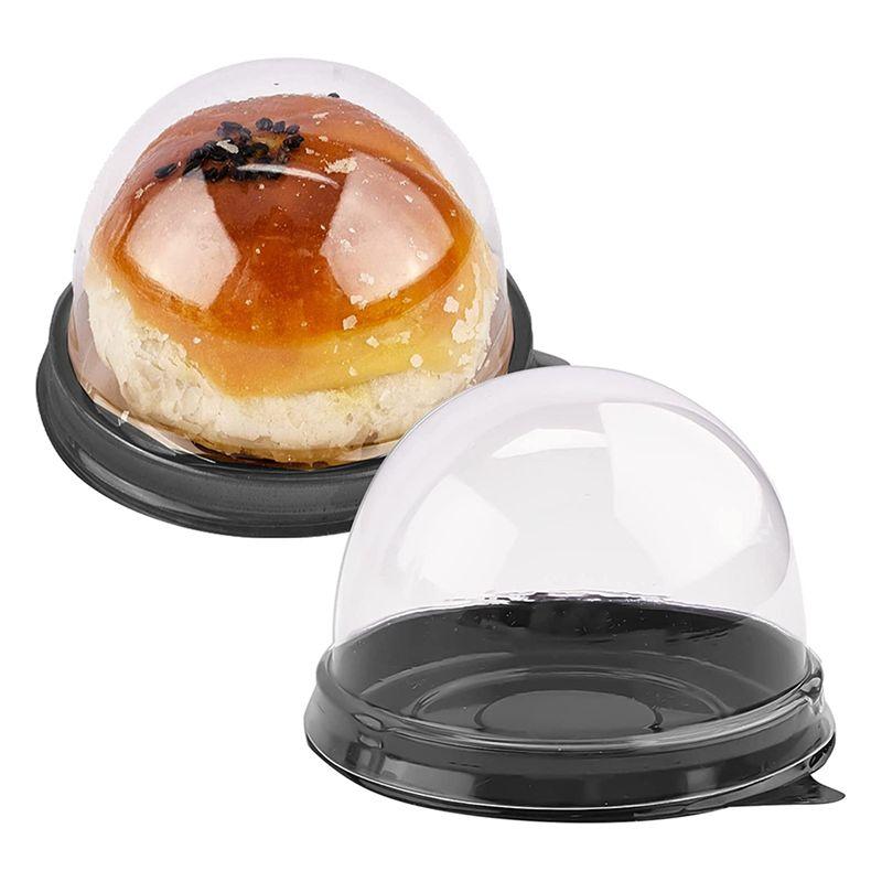 A84E-150 Pack Mini Cupcake Containers Clear Plastic Cake Box With Dome Lids For Muffin Mooncake Dessert Cheese Pastry