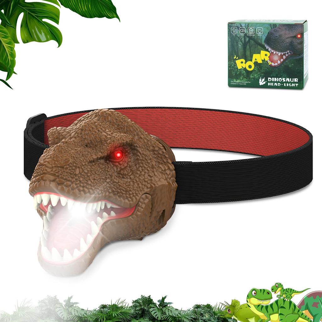 Dinosaur Shaped LED Kids' Headlamp - Night Light for Camping and Outdoor Play