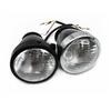 Vintage Black Motorcycle Headlight with Yellow Glass