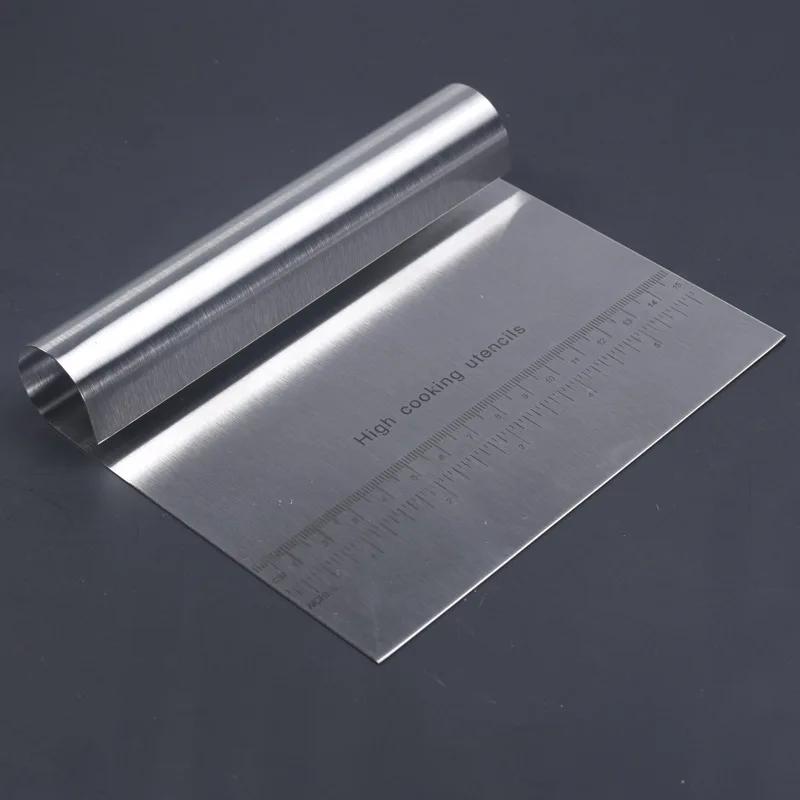 Stainless Steel Noodle Knife Cake Scraper With Scale Pastry Cutters Baking Cake Cooking Dough Scraper Baking Accessories