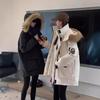 Real-Life Wollkragen Workwear Parka Daunen Baumwolljacke für Damen im Winter Dicke Amerikanische High-End Baumwolljacke Mittellange Thermojacke