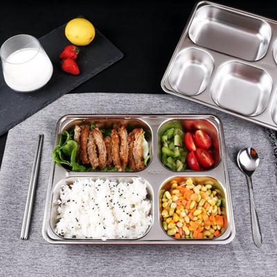 Dinner Plate Reusable Dishwasher Safe Large Capacity Dinnerware Stainless Steel 2/3/4/5/6