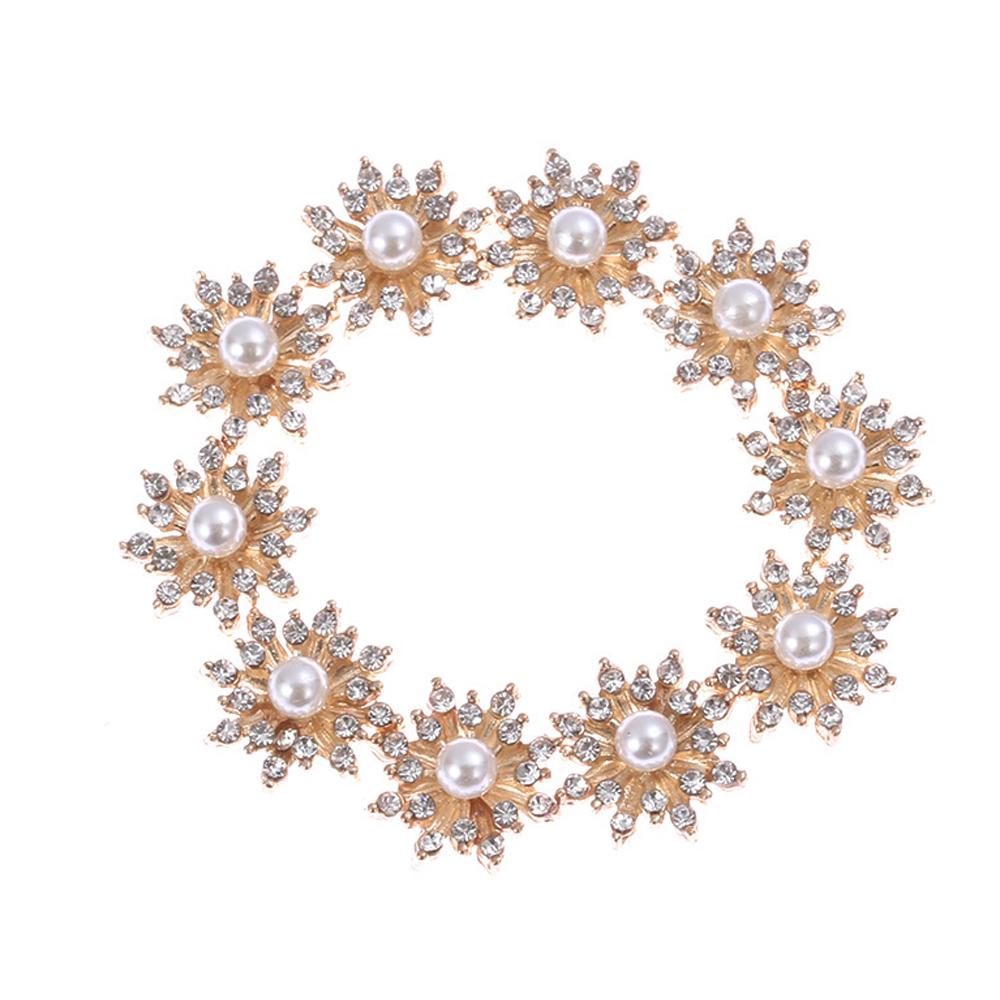 10PCS Sparkling Rhinestone Buttons Vintage Buttons For Apparel Sewing Pearl Hairpin Decoration DIY Jewelry Crafts Flower Buttons