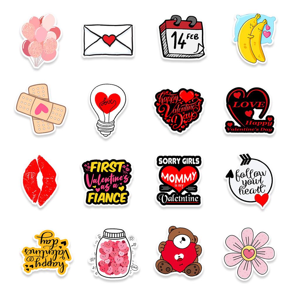 50 Valentine's Day Series Stickers Mobile Phone Computer Laptop Hand Account Decoration Creative Creative Hand Account Stickers
