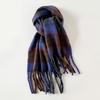 Plush Plaid Wool Scarf Tassel Long Shawl Simple Winter Cashmere Scarves  Girl