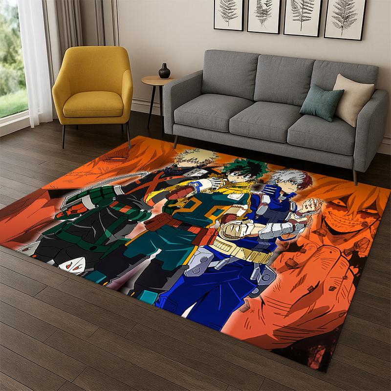 My Hero Academia Deku Bakugou Cartoon Anime Carpet Rug for Bedroom Living Room Sofa Doormat Home Decor,Kid Area Rug Non-slip