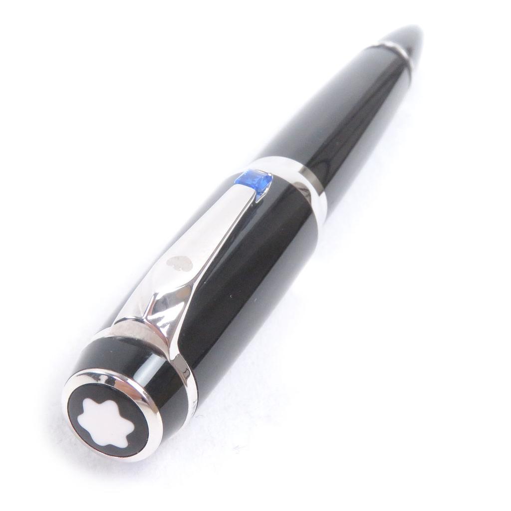 Great MONTBLANC Ballpoint Pen BOHEME Cap Type Black Silver Blue Gemstone Mens Used