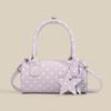 Sweet Polka Dot Mini Shoulder Bag Women Casual Crossbody Purse Urban Chic Round Tube PU Handbag
