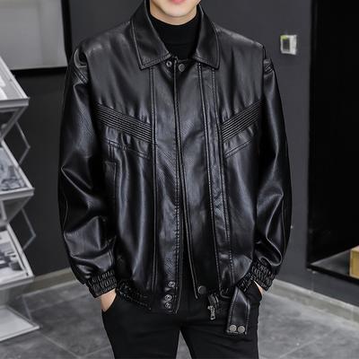 Veste en cuir avec peluche pour hommes, nouvelle Version coréenne, vêtements tendance pour jeunes, Cool et chauds sur les motos
