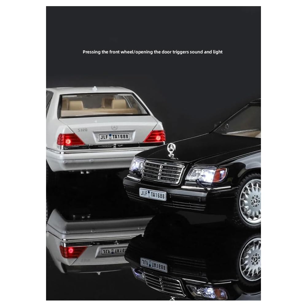 1/24 Mercedes Benz W140 S320 Diecast Classic Car Model Sound & Light Kids Gift