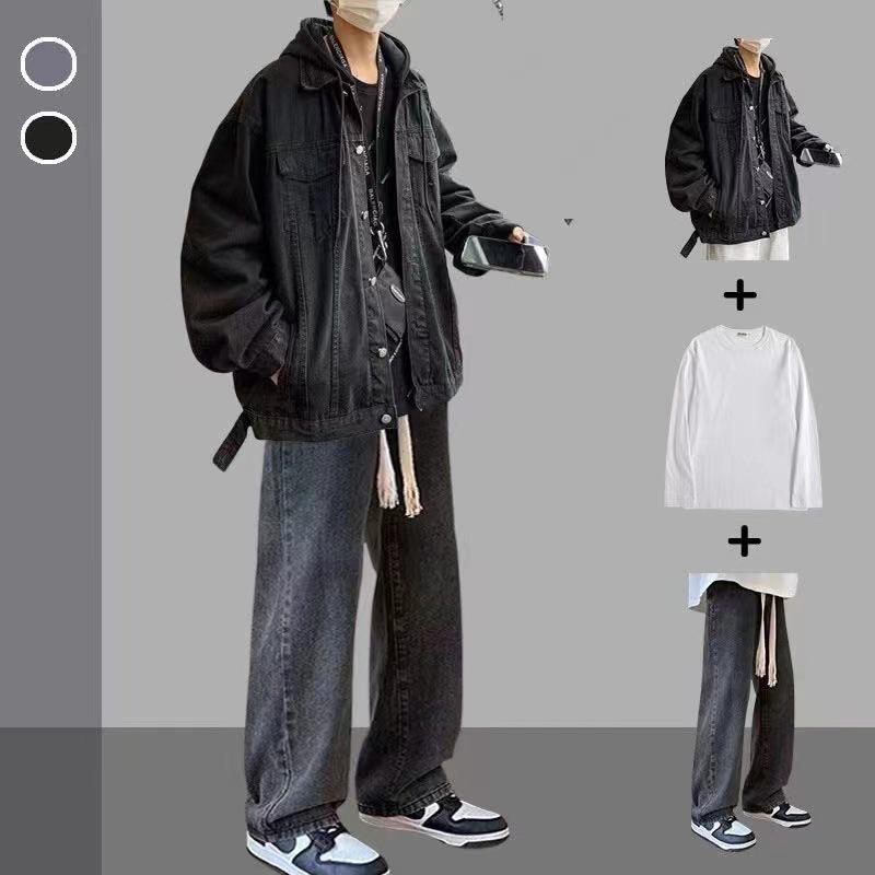 

Чоловіча модна джинсова куртка та набір-трійка – Стильний, вільний крій для весни та осені XXXL